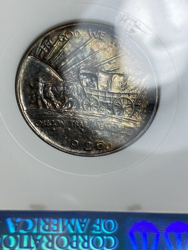 1926-S NGC MS66 Oregon Commemorative Silver Half Dollar Fatty Holo Lovely Toner - Picture 6 of 8