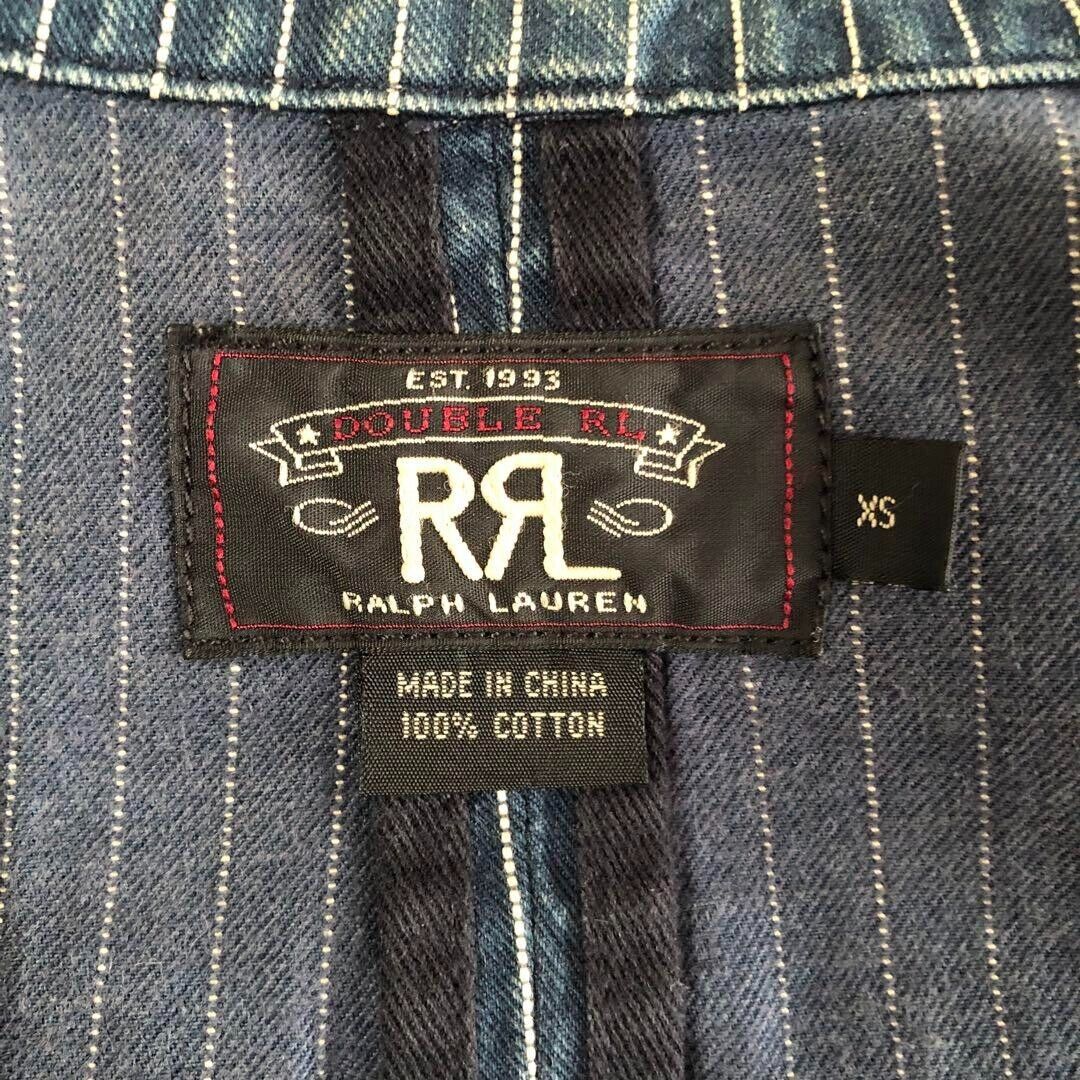 RRL Double RL RALPH LAUREN Jacket indigo stripe XS Cotton RRL Double RL RALPH LAUREN Jacket indigo stripe XS Cotton