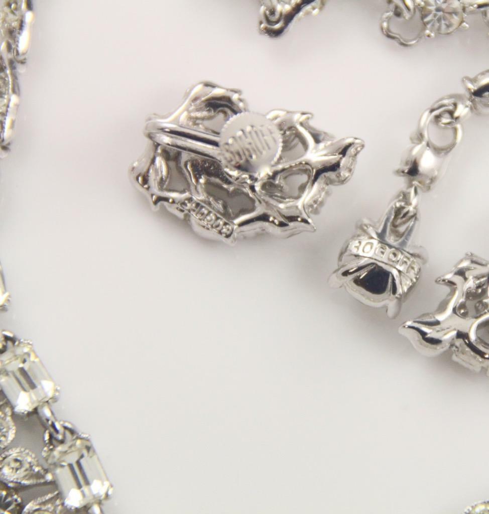 Vintage Bogoff Art Deco Glass Crystal Necklace an… - image 7