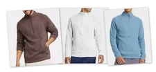 All in Motion men's 1/2 Zipper TEXTURED FLEECE Pullover TWO Zip pockets jacket