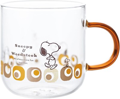''PEANUTS'' Snoopy & Woodstock Heat-Resistant Glass Mug, Approx. 400ml 608141
