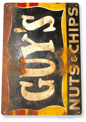 TIN SIGN Guys Chips Metal Décor Wall Art Tonic Shop Store Bar A423