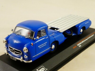 ixo 1/43 Mercedes Benz Race Car Transporter Blue Wonder メルセデス