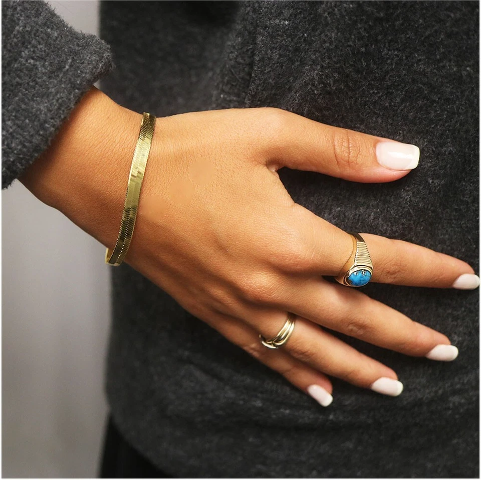 Brazalete de cadena de espiga de oro de 5 mm de plata de ley 925 hecho en Italia - 7" y 8" Foto 2 de 4