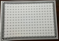 Dollhouse Miniature Tile Floor White with Black Diamonds Glossy Sheet 1:12 Scale