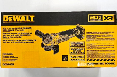 Dewalt DCG405B 20V Cordless XR Slide Angle Grinder Brake Brushless 4 1/2'' 20V