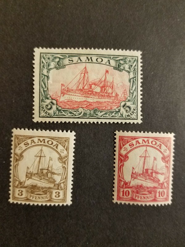 German Colonies Samoa 1906-19 watermarked MNH