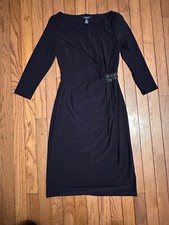 Chaps Women’s Regular XS Navy Long Sleeved Knee Length Dress