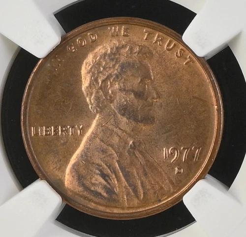 1977-D NGC MS64RB Thick Planchet Error, Pattern, or Foreign -- RARE Lincoln Cent
