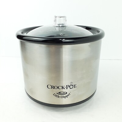 Crock Pot Little Dipper Slow Cooker Stainless 16oz Mini Fondue Warmer 32041-BC