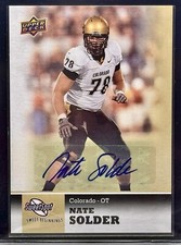 2011 Upper Deck Sweet Spot -Sweet Beginnings Autographs #19 Nate Solder (AU, RC)
