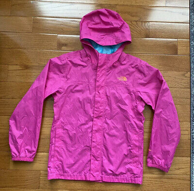 The North Face Girls Zipline Hyvent Zip Hooded Rain Jacket Pink Large 14 16 Ebay