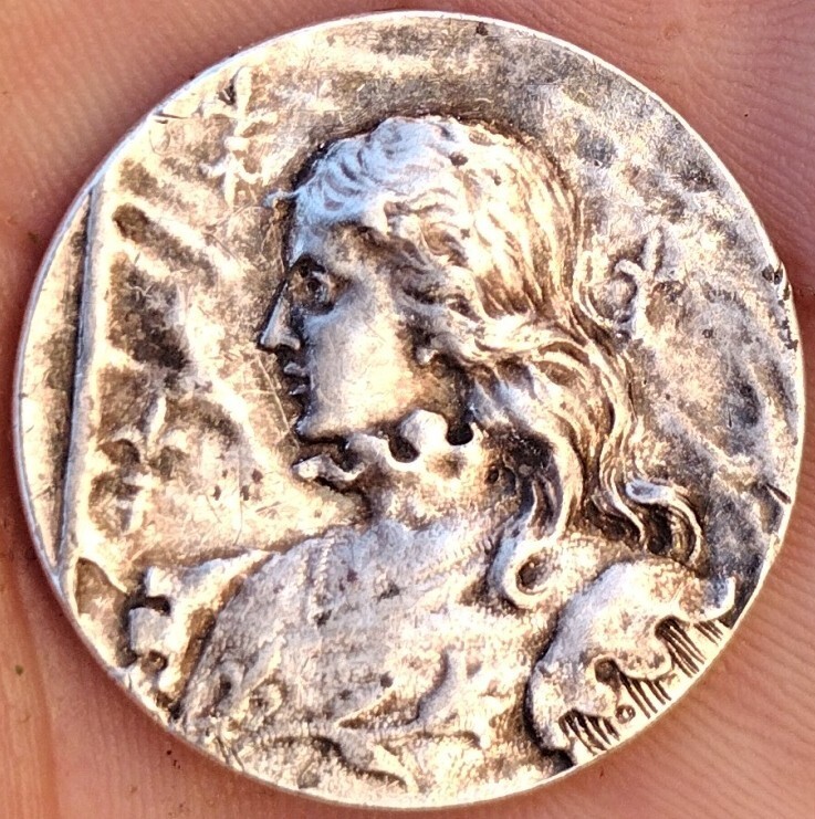 Silver Joan Of Arc Coin circa early 1900s
