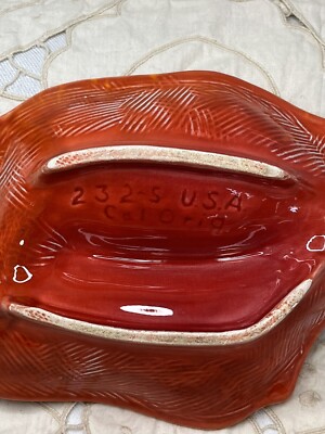 VTG Mid Century Modern Orange Ashtray California Original USA