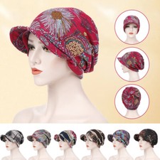 Women Print Cotton Hat Beanie Slouch Cancer Chemo Caps Warm Muslim Headwear Wrap