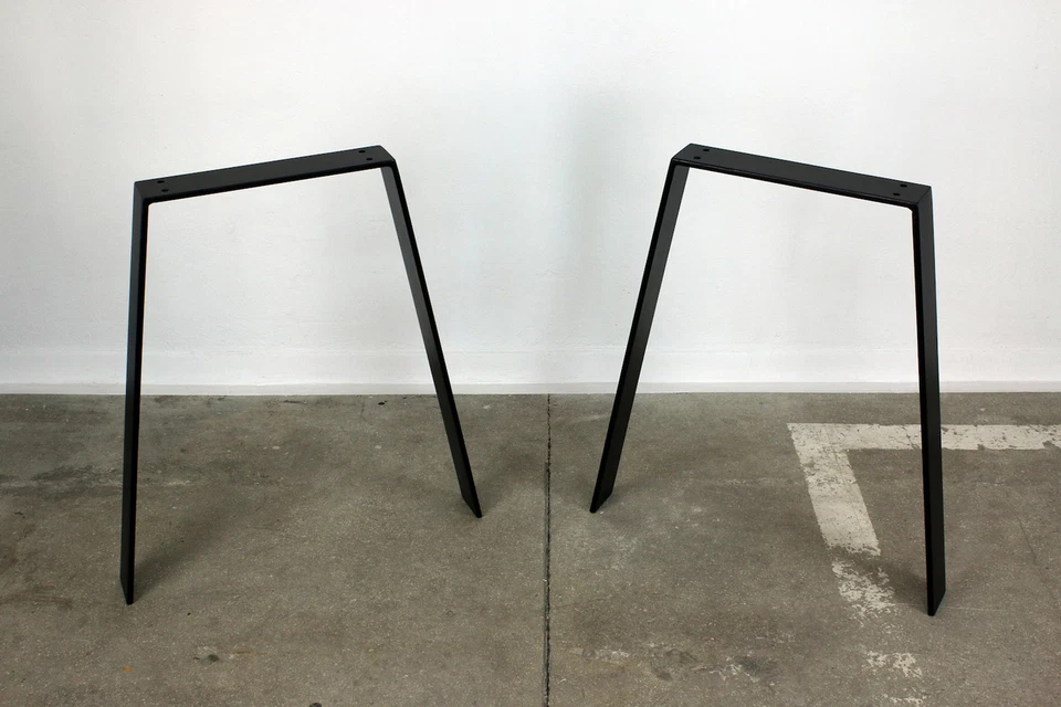 2x TISCHBEINE TISCHGESTELL TISCHKUFEN METALL STAHL TISCHFÜßE INDUSTRIAL TISCH V - Bild 2 von 4