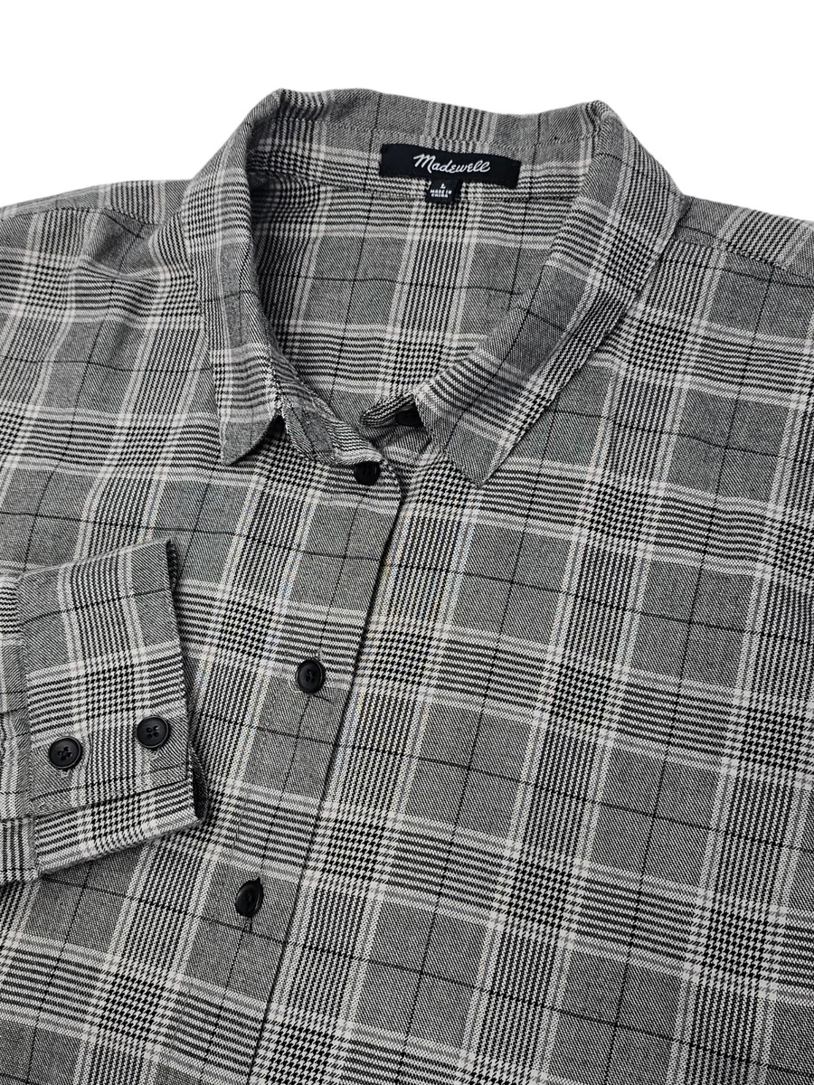 madewell black and white plaid shirt