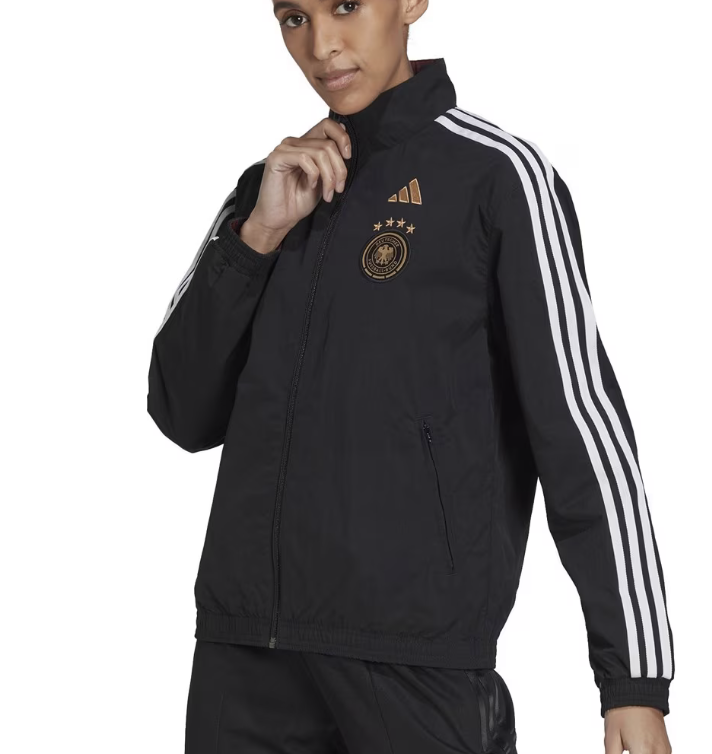 Adidas Deutschland Damen DFB Hymnen Jacke Wendejacke Schwarz Weiß