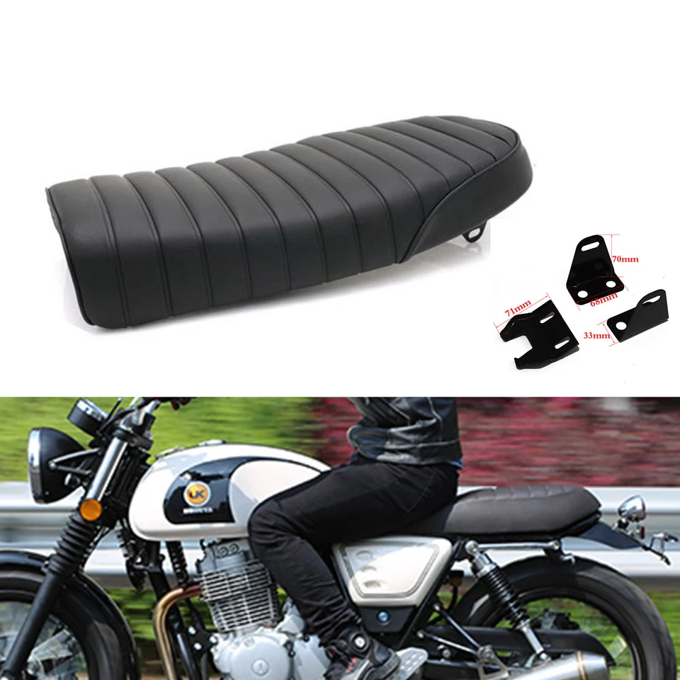 Retro Motorcycle Cafe Racer Seat Flat & Hump For Kawasaki KZ1000E /Suzuki TU250X - Image 3 of 4