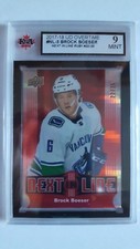 Brock Boeser 2017-18 Overtime Next In Line Ruby Rookie Hockey Card #22/25 GD 9!!