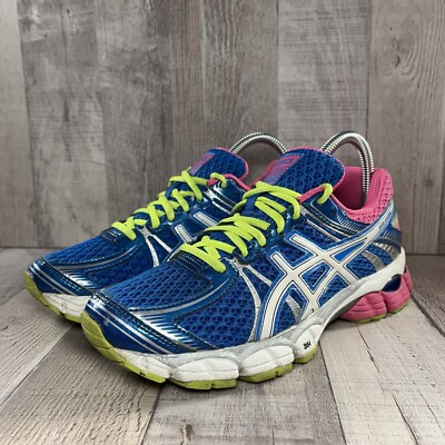 Asics Gel-Flux Women's Running Shoes Sneakers Blue Pink Green Size T3D9N 