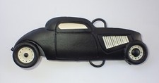 3D OLD BLACK COUPE CAR BELT BUCKLE MOBTOWN PEWTER  ENAMEL NEW