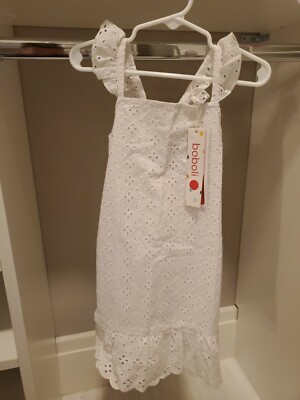 Boboli Girls Summer Dress,size5,white, New