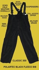 NEW POLARTEC BLACK FLEECE COLD WEATHER ECWS CLASSIC 300 BIB OVERALLS LARGE SHORT