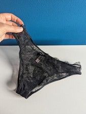 VICTORIA'S SECRET Black See Thru CHEEKY PANTIES SZ M 2016 NWT NOS Bikini Undies