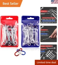 Precision Mini Wrench Set - 20 High Carbon Steel Tools with Key Chains & Pouches