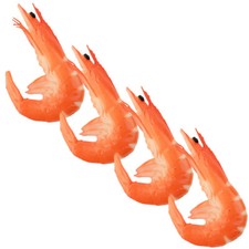 4 Pcs PVC Fake Shrimp Model Simulated Food Realistic Food Model Decoration