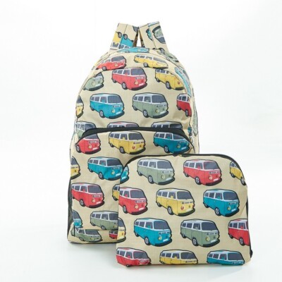 Faltbarer Rucksack Camper Van Bulli Eco Chic leicht robust wasserdicht recycled