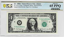 1988A FRN WEB Press note-fr.1917-F (FM BLOCK) 3/2--PCGS 65 PPQ--Scarce Block!