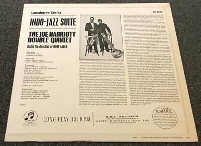 JOE HARRIOTT DOUBLE QUINTET-INDO JAZZ SUITE-1ST PRESS UK 1966