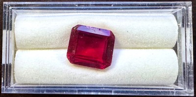 GGL Ruby 11.10 Cts. Emerald Cut Corundum Species