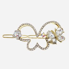 WOMENS Butterfly Hair Clip Hairpin Rhinestone Crystal Elegant Unique Gold R16