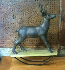 Primitive Rocking Horse Reindeer Farmhous Christmas Decor Wood Antique Style