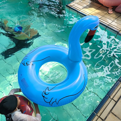 47" Inflatable Flamingo Swimming Ring Pool Float Raft Beach Toy For Adults Kids - Picture 10 of 14