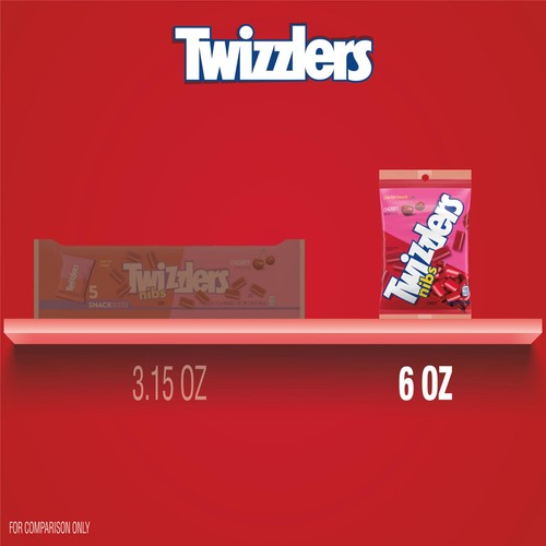 TWIZZLERS NIBS Cherry Candy Bags 6 oz 12 Count - Picture 6 of 6