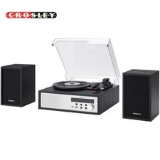 Crosley CR7022A-BK Sloane Bluetooth Shelf System Record Player - Black