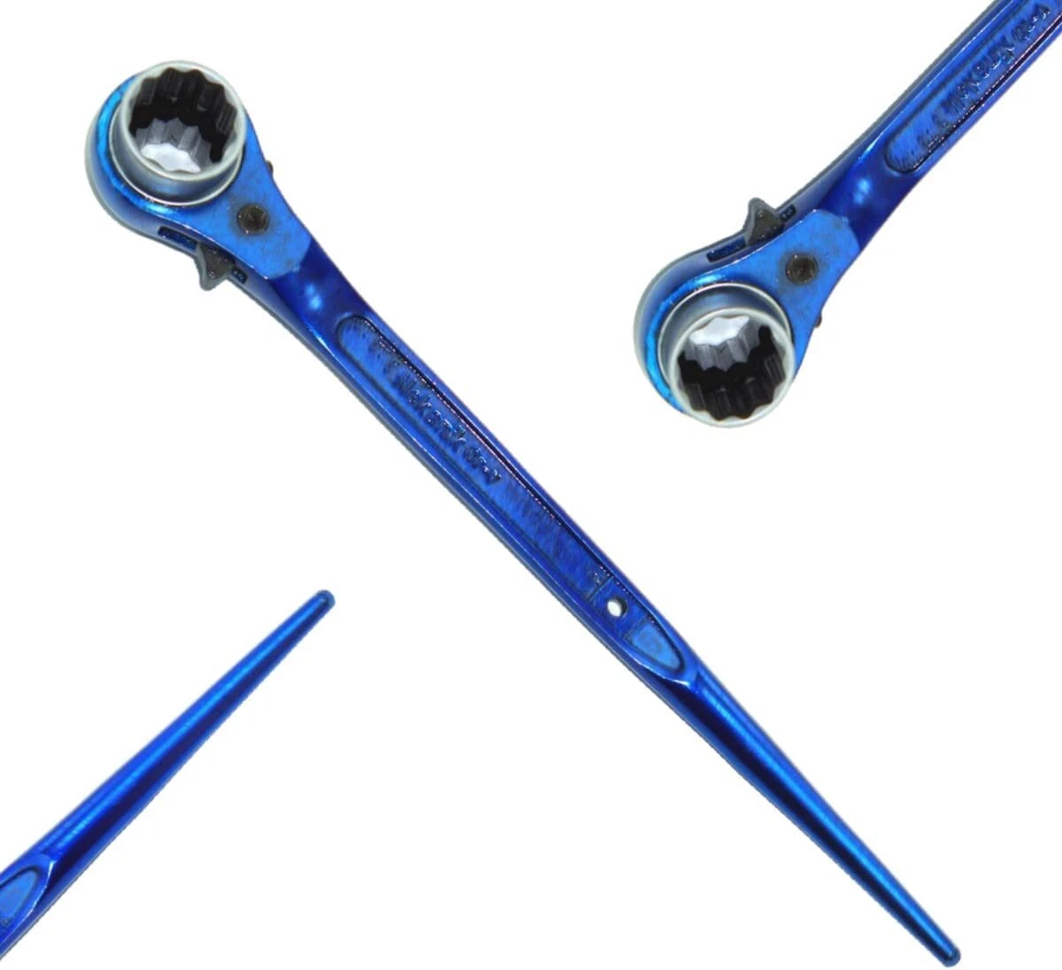 Scaffold Spanner Ratchet Podger Spanner 19mm x 24mm Electric Blue Finish