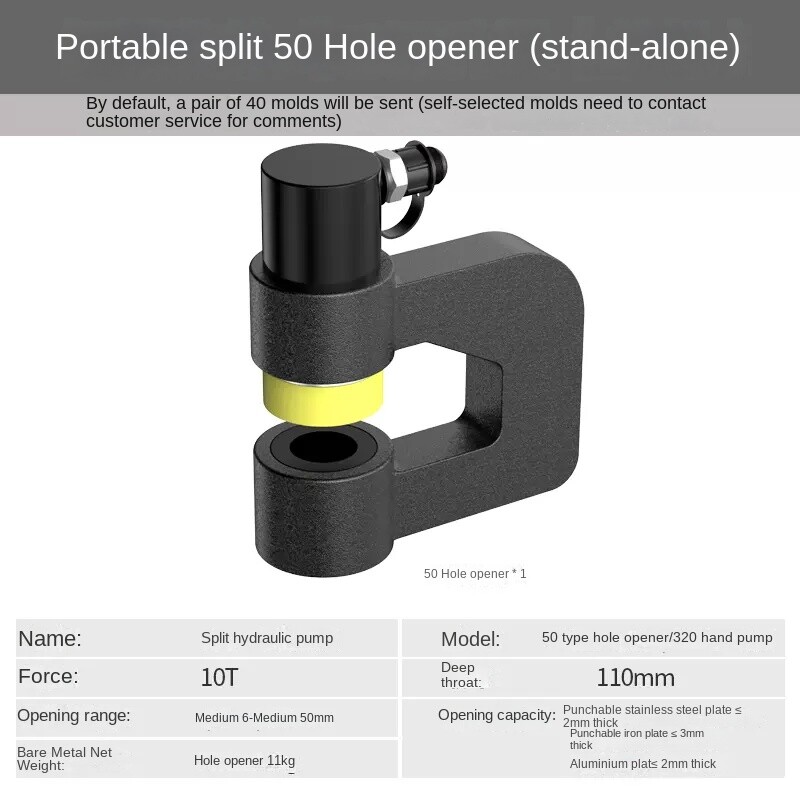 Portable Split Hydraulic Hole Opener Bridge Drilling Machine Wire Channel Metal