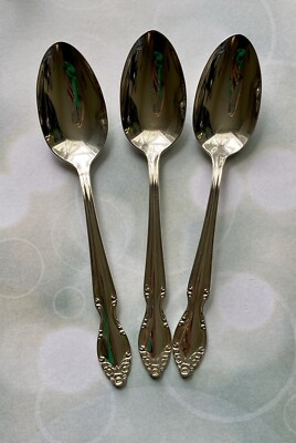 SILVERY MIST 1955 by Wm. Rogers & Rogers Bro. Set 3 Tea Spoons 6
