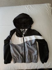 Nike Kids 5 Small Black/Gray/White Full Zip Wind Breaker
