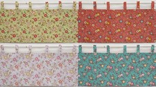 Spring Flowers Tab Top Valances or Curtains 4 Colors Available 