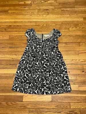 MICHAEL Michael Kors Linen Blend Dress Women's Size 6 Scoop Neck Floral Back Zip