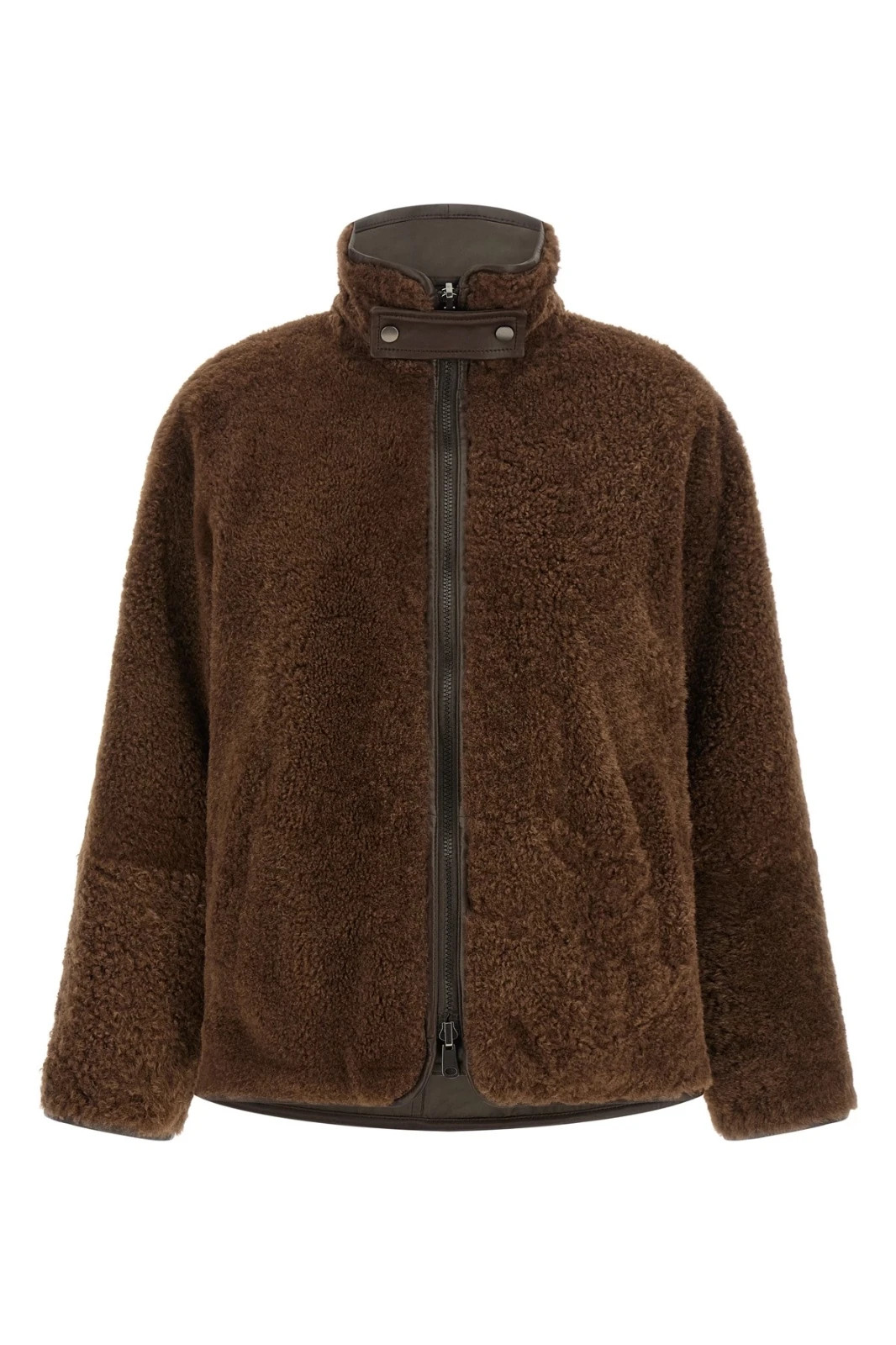 BRUNELLO CUCINELLI $14800 Reversible Shearling Brown Outerwear Jacket New