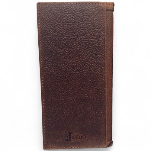 Justin Rodeo Wallet Brown Leather Long RFID Western Cowboy Gift NWT Boxed - Picture 6 of 8