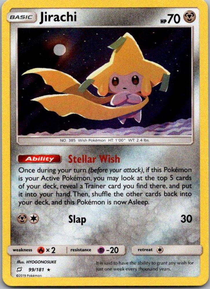 Jirachi Holo Rare Holofoil Lightly Played SM9 99/181