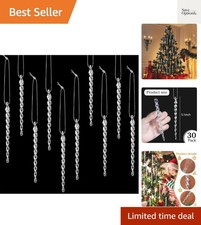 30 Pcs Christmas Plastic Icicle Twisted Plastic Icicle Ornaments Christmas Tr...